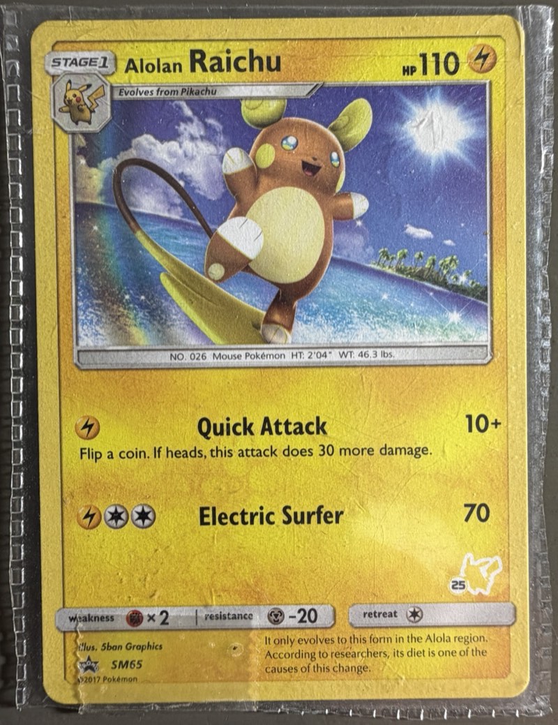 Alolan Raichu — Sun & Moon Black Star Promo SM65