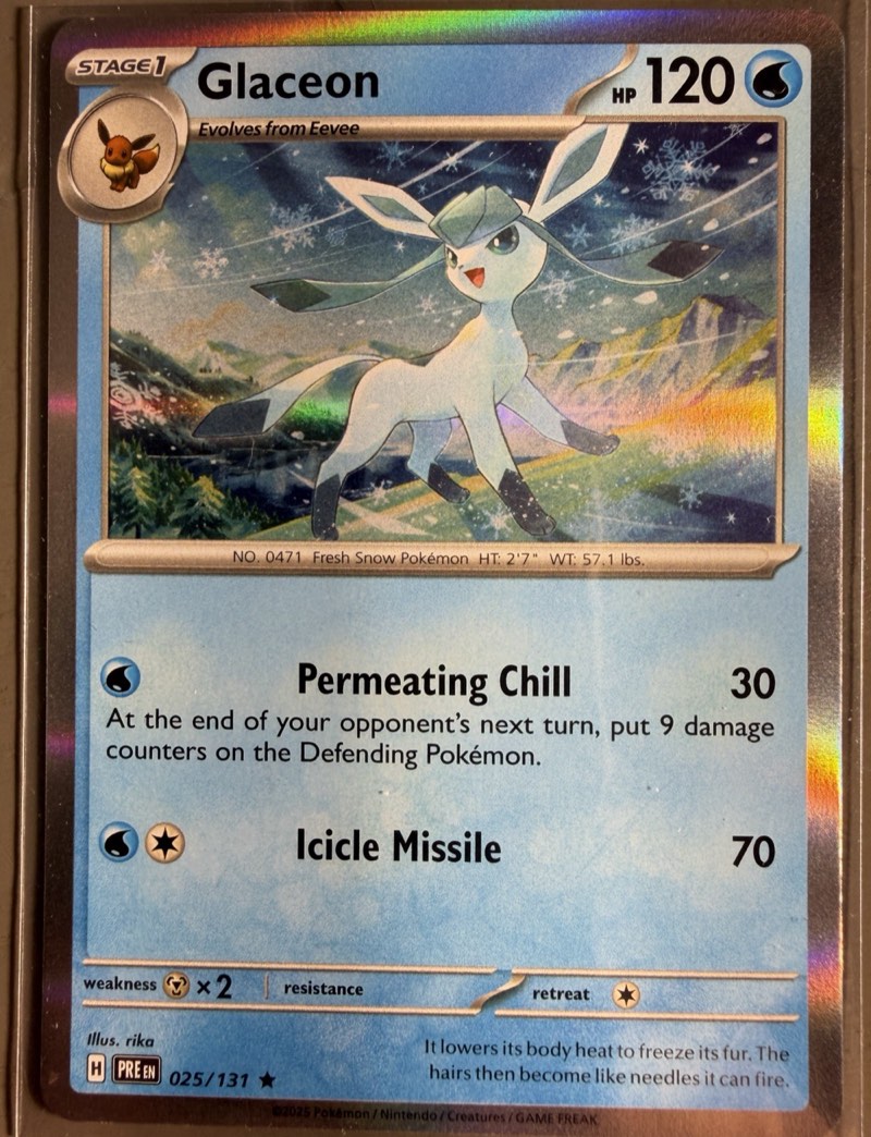 Glaceon — Prismatic Evolutions (PRE, 2025) 025/131