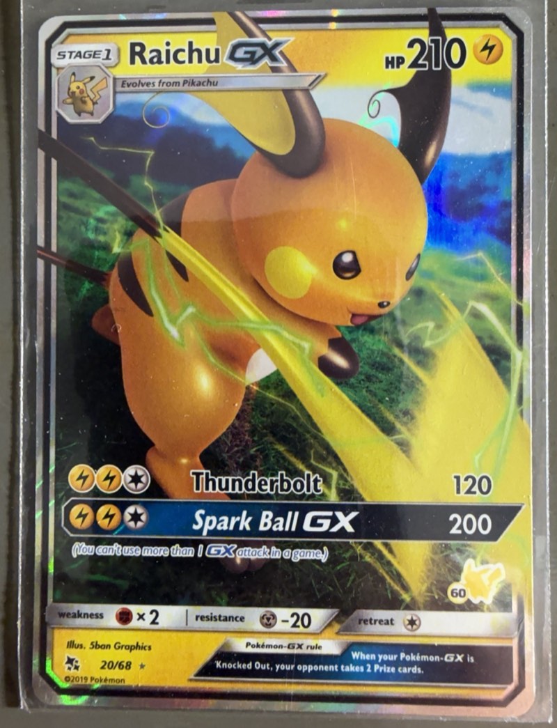 Raichu GX — Hidden Fates 20/68