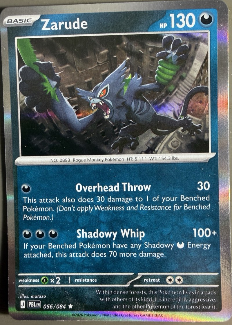 Zarude — Pitch Black (PBL, Mega Evolution era) 056/084