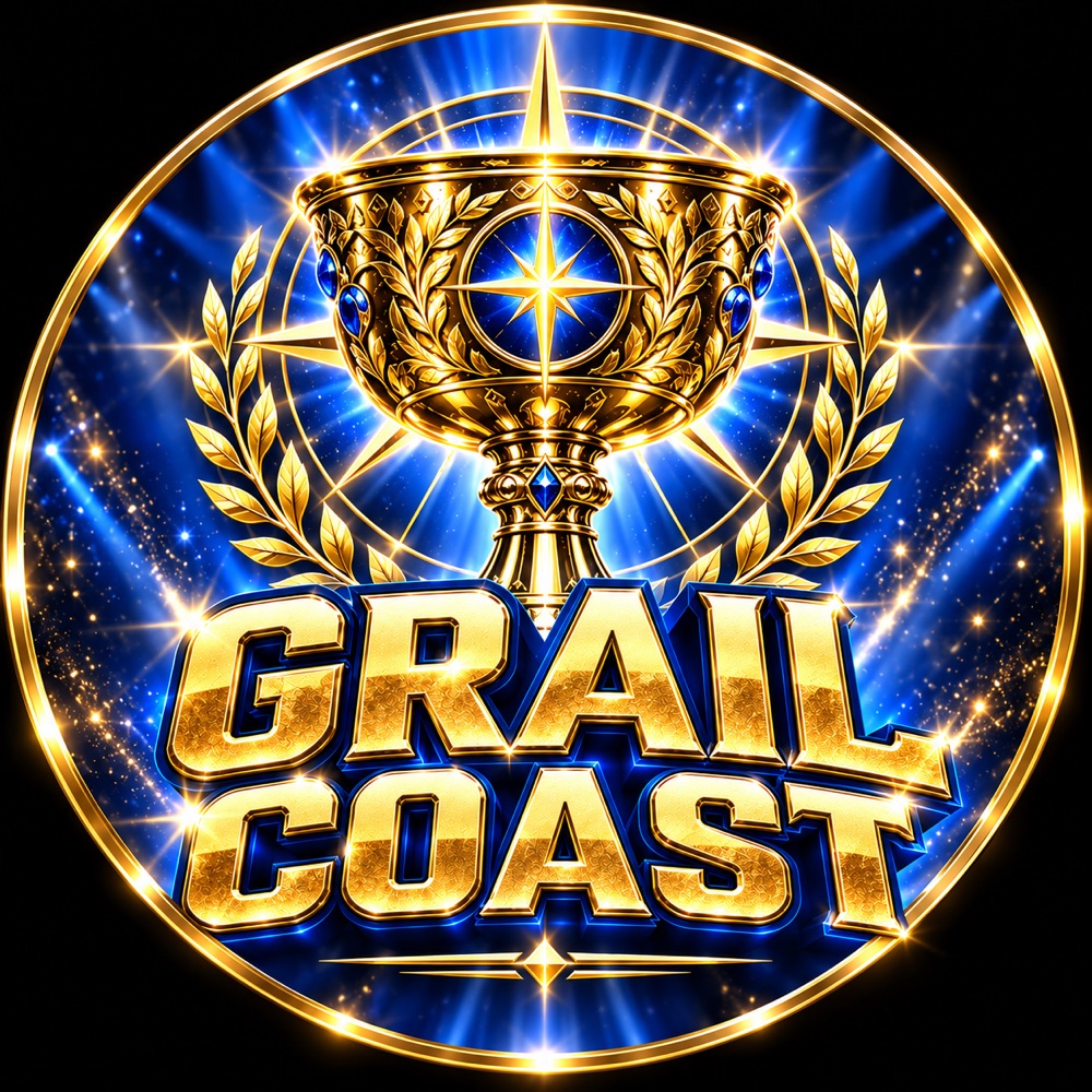 Grail Coast gold trophy logo — authenticated Pokémon cards